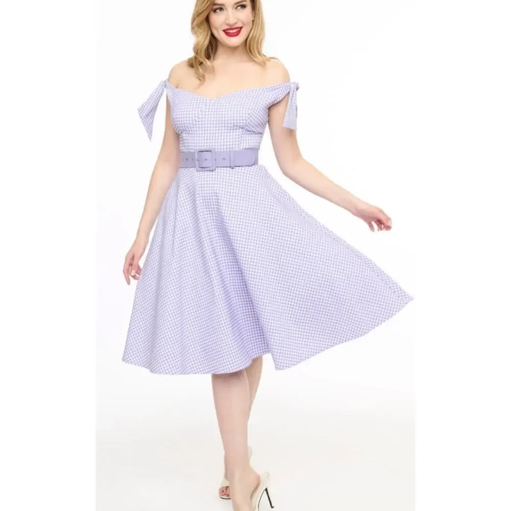unique vintage purple dress Lilac Meadow Swing Dress - Small